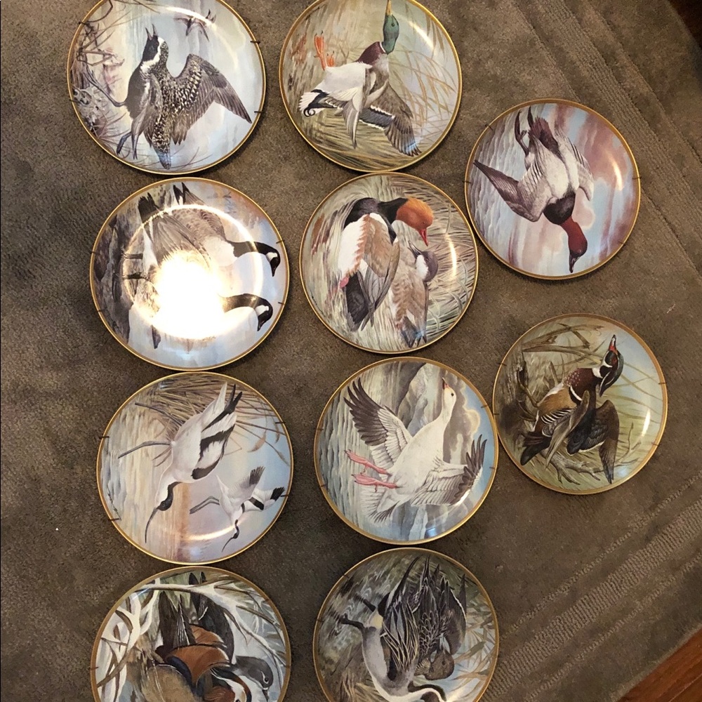 Franklin Mint Gold Plated Bird Plates, Collective!